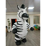 Inflatable Zebra Mascot Costume Entertainments Full Body Madagascar Wild Animals Cartoon Characters Blow Up Outfits No Battery
