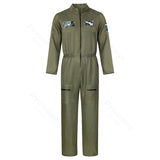 Adult Astronaut Costume for Women Men Flight Suit Costume Cosplay Space Astronaut Blue Full Body Jumpsuit with Zipper Carnival