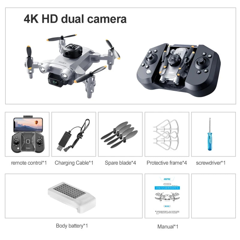V30 Mini Drone 4DRC with Camera HD 4K 1080P FPV RC Drones Profesional Five-sided Obstacle Avoidance Helicopter Drone Toy