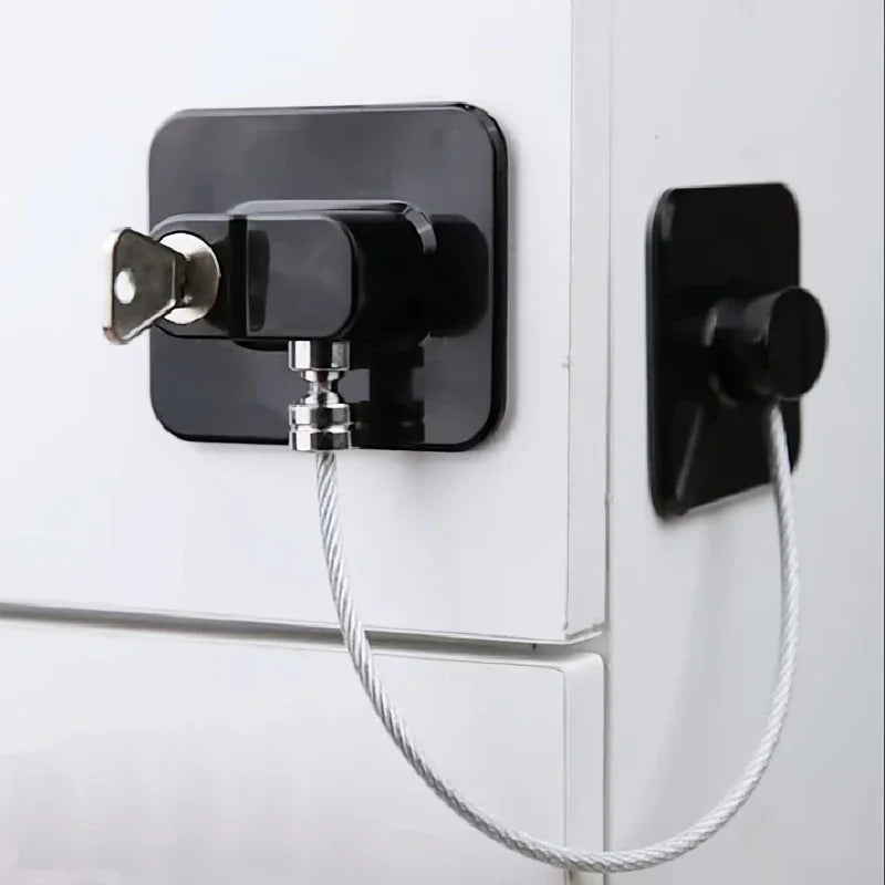 Child Safety Lock Cabinet Refrigerator Door Lock Stainless Steel Cable Protection Children Baby Window Lock Strong Fixation New