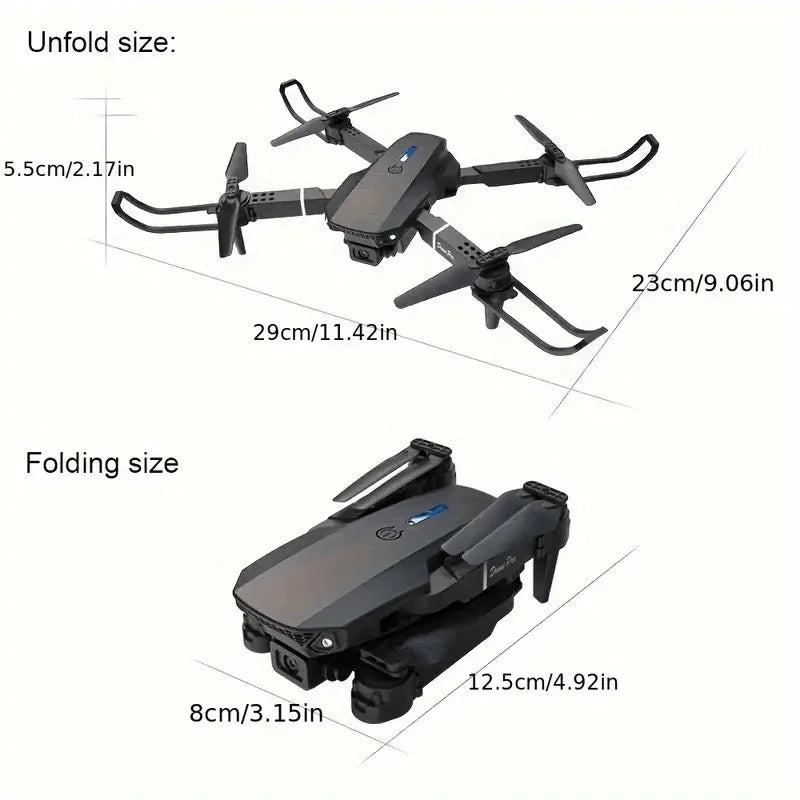E88 Pro RC Drone WiFi FPV Height Hold Foldable Obstacle Avoidance 4K Wide-Angle HD Camera Quadrotor Helicopter Children's Toys