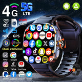 New Large Screen Smartwatch 4G/5G Android 10.0 AMOLED 2.4 inch 900W Pull-out Swivel Camera WIFI GPS Smart watch 16GB+256GB RAM