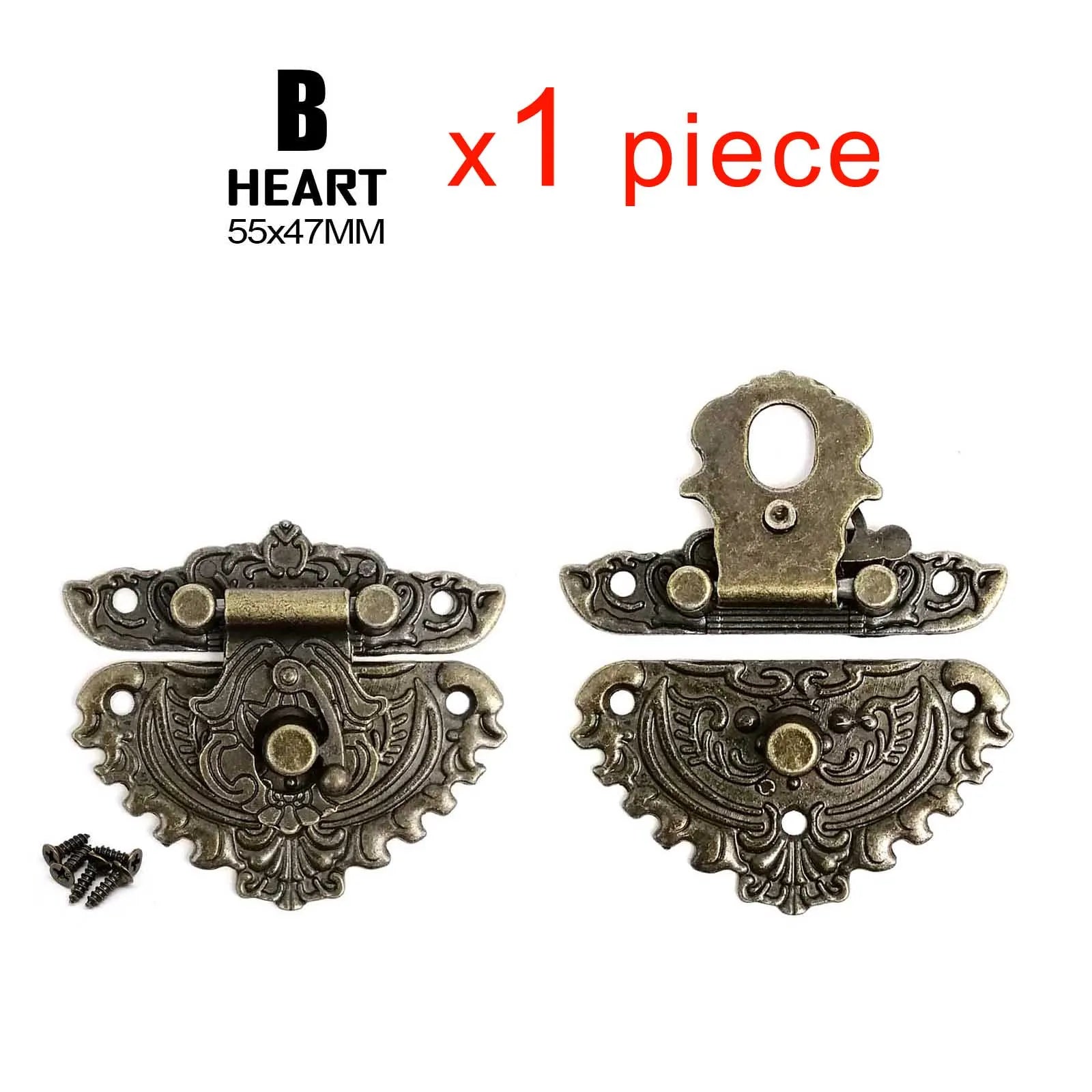 1/2/4pcs Retro Vintage Antique Brass Bronze Decorative DIY Wooden Jewelry Chest Toggle Wine Box Latch Gift Case Hasp Lock Clasp
