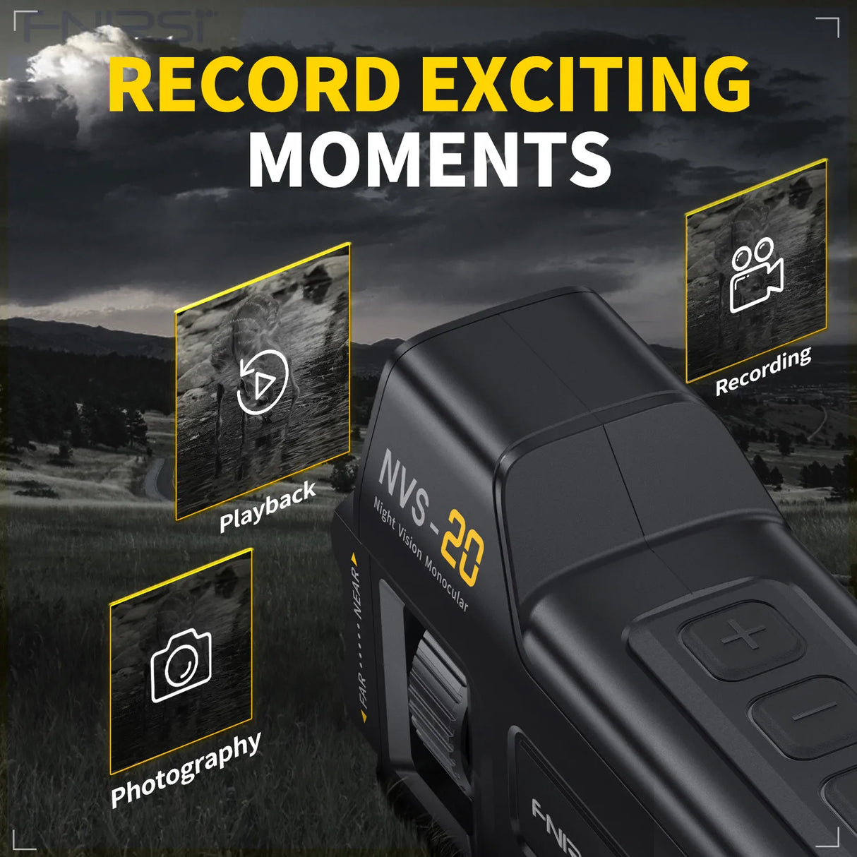 FNIRSI NVS-40 NVS-20 Night Vision Device 4K UHD Infrared Night Vision Scope Sight Portable Digital  Camera for Hunting Camping