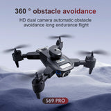 S69 Foldable Drone with 4K Dual HD Camera, Wide Angle, WiFi FPV, Altitude Hold, Professional RC Quadcopter, Gift for Kids Adults
