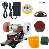 Mini Belt Grinding Machine Tool Sharpening Machine Sanding Grinding Electric Multifunctional Sander Polisher Machine Adjustable