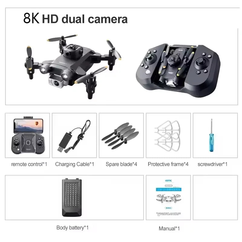 V2 New Mini Drone Professional HD Camera 5G Wifi FPV Air Pressure Altitude Hold Foldable Quadcopter RC Drone Toys UAV 2026