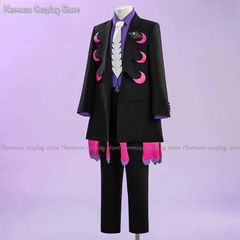 Male Corbeau Cosplay Costume Karasuba Roleplay Uniform Coat Pant Glasses Necktie Men Adult Clothing Outfits Halloween Party Suit