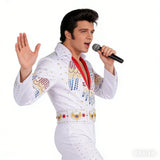 Elvises Cosplay Costume Anime Presleleying Rocker Singer Performance Jumpsuit Suit Adult Kids Party Halloween Costume For Men