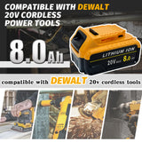 4Pack 18V 8.0Ah Replacement Battery Compatible For Dewalt 18V MAX Battery DCB200 DCB204 DCB206 DCB206-2 DCB201 DCB203 DCB181 DCB