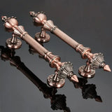1PCS European Antique Wooden Handle Qinggu Copper Hotel Door Handle  Villa Glass Door Handle