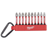 Milwaukee 4932492939 SHOCKWAVE Impact Duty HSS Screwdriver Carabiner Bit Set 10Pcs Portable Power Tool Accessories