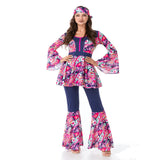 Couple Retro 60s 70s Hippie Cosplay Halloween Costume for Men Women Fancy Disguise Clothing Party Hippie Rock Disco Night Club