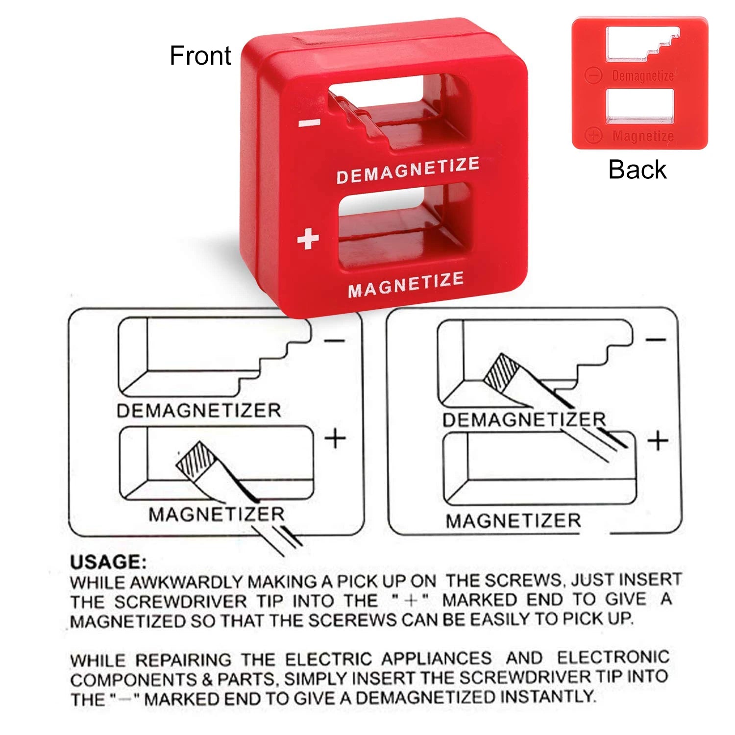 Screwdriver 2 in 1 Magnetizer Demagnetizer Professional Magnetizing Pickup Tool for Screw Driver Drill Bit Hand Tool Parts