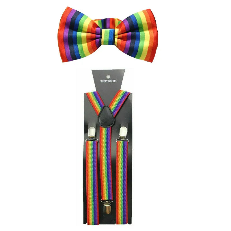 Clown Costume -  Nose Wig Bow Tie Shoes Headband Gloves Hat Stockings and Vest Dress Up Cosplay Props Accessories
