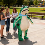 2025 Inflatable Frog Costume Funny Full Body Blow Up Cosplay Costume Suit for Adult Kids Halloween Quick Inflation Frog Suit