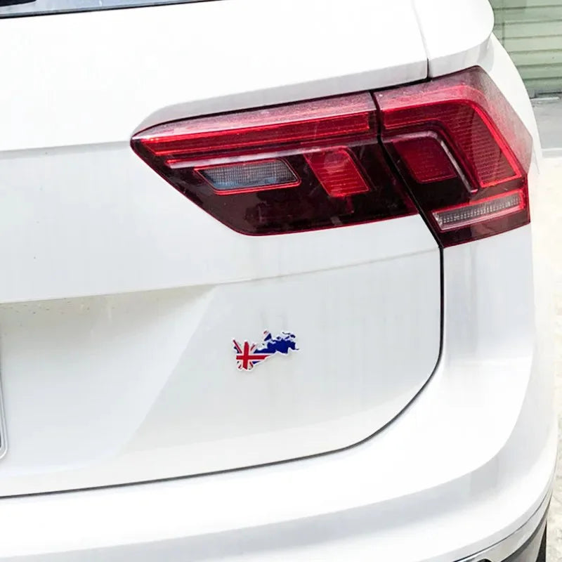 3D Aluminum Car UK United Kingdom ENGLAND National Flag Map Emblem Sticker Auto Fender Side Rear Trunk Decal Badge Decoration