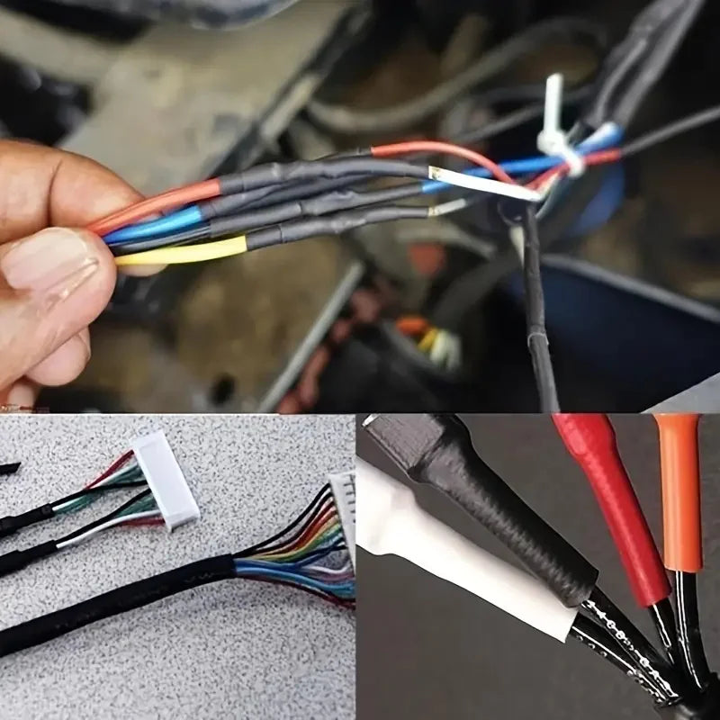 127PCS Black Red Heat Shrink Tubing 2:1 Assortment Polyolefin Tube Car Cable Sleeving Wrap Wire Kit
