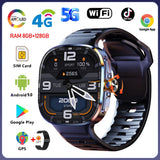 5G/4G Smart Watch 2.4 inch AMOLED 2100mah Battery 900W Camera GPS WIFI Google APPS Download 8GB+128GB RAM Smartwatch Android 10