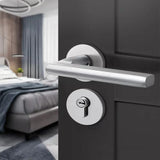 Black space aluminum door handle Interior / Bedroom door lock Split Silent door lock ,Door hardware