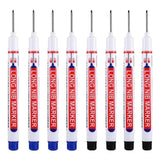 Long Nib Head Waterproof Decoration Markers (Multi-purpose, 8Pcs/Set, 20mm depth, Red, Blue, Black, Green, White)