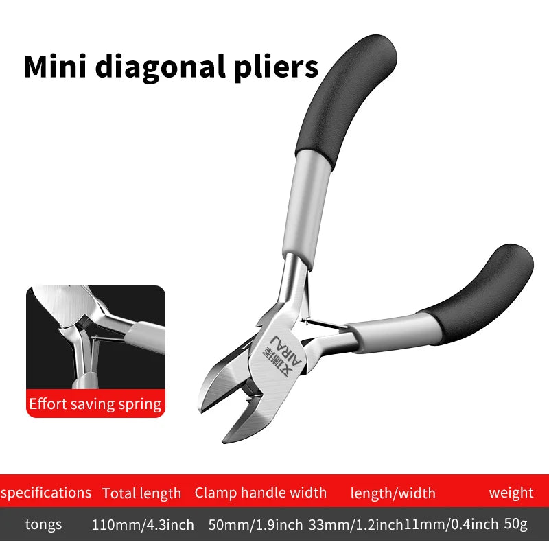 Diy Jewelry Accessories Making Tools Grey Black Coated Plastic Handle Pliers 1pc/bag