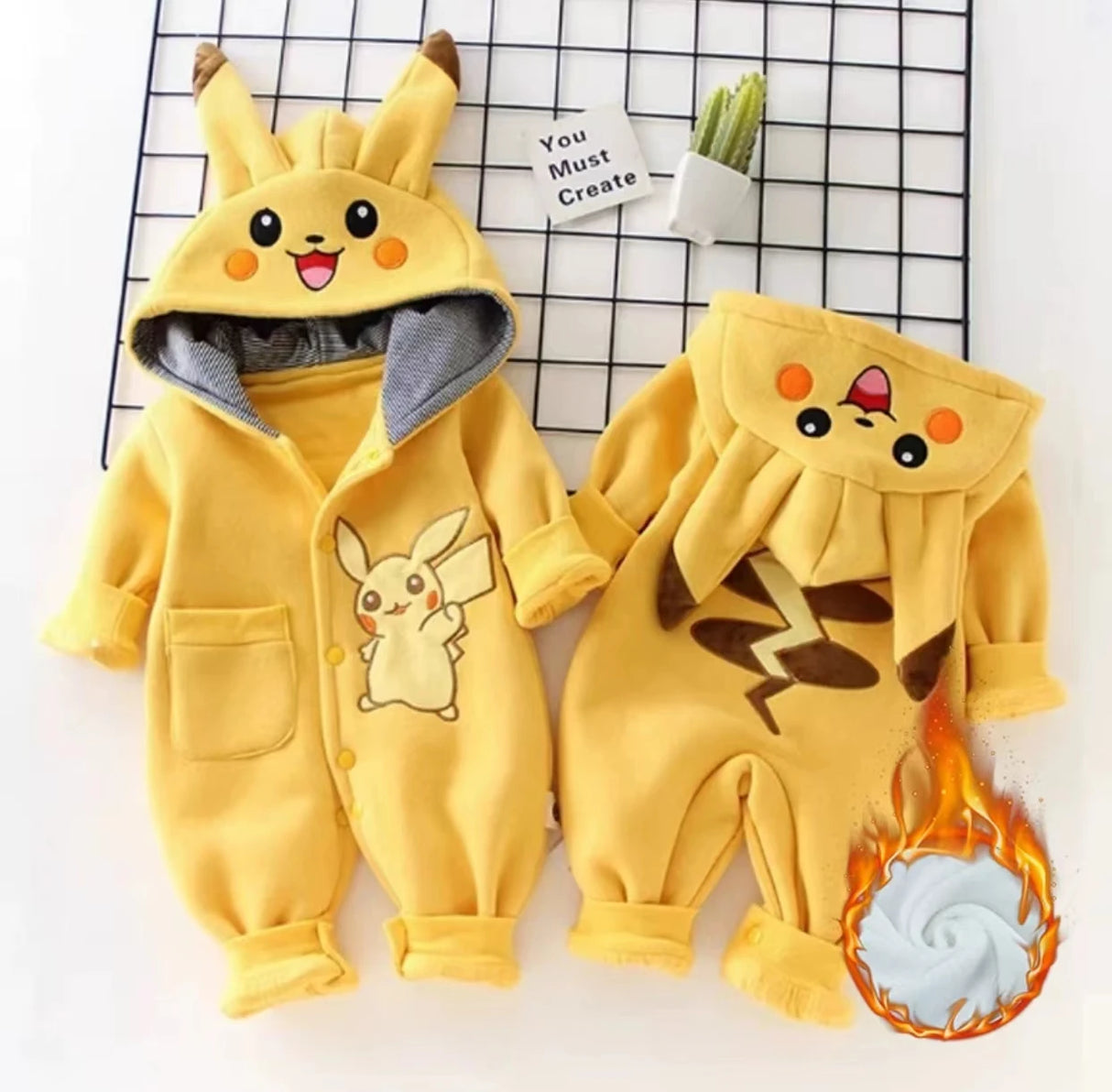 Pokemon Pikachu Cartoon Baby Pyjamsa Newborn Winter Long-Sleeved Clothing Kids Rompers Babies Toddler'S Clothes Costume Onesie