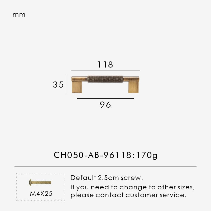 Nurlin New Solid Brass Knurling Brushed Cross Brass Cabinet Long Appliance Pull Bar Furniture Refrigerator Door Kitchen handle