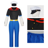 Classic Cartoon Popeye the Sailor Cosplay Costume With Hat Funny RolePlay Outfits For Men Woman Hallowmas Party suit