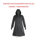 Korean Drama Game Cosplay Costume With Gloves Man Black Jumpsuit Triangle Disguise Round Square Carnival Party Men Medieval Coat