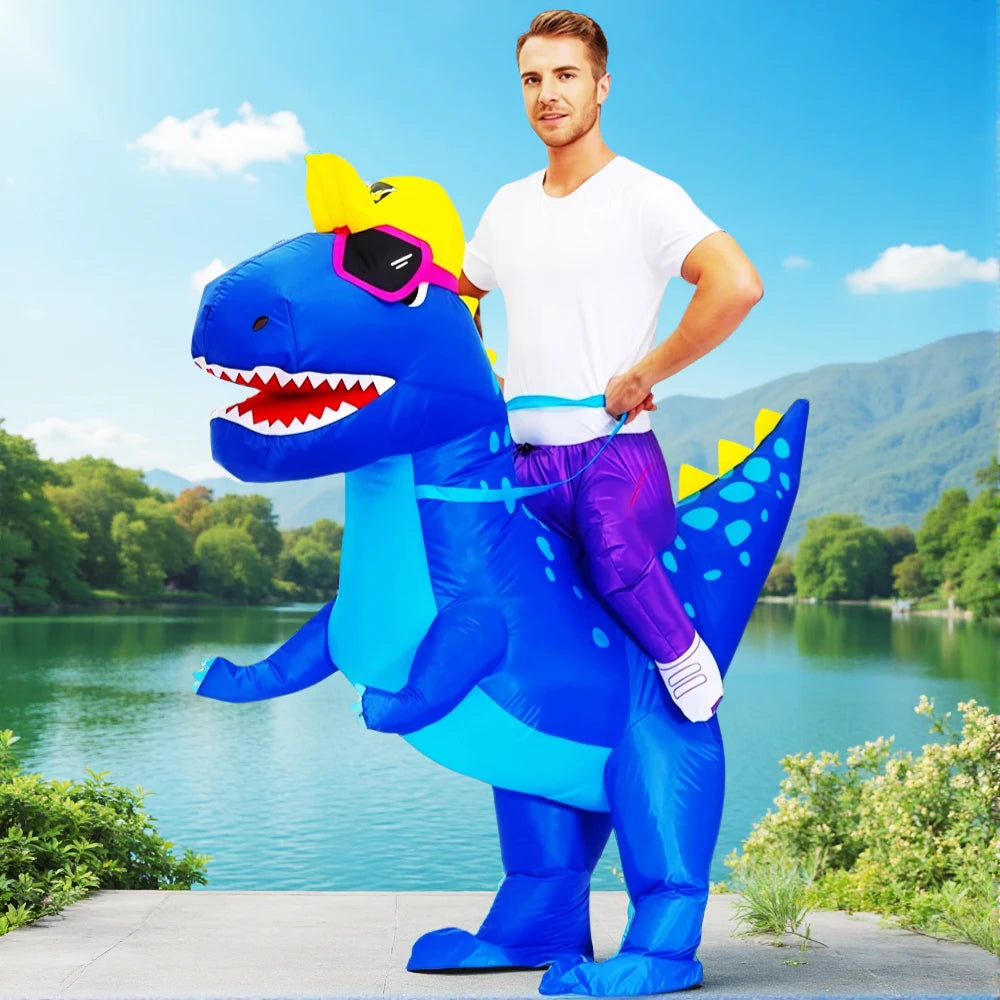 Funny Animal Mascot Unicorn Flamingo Dinosaur Inflatable Costumes Dress Suit Adult Halloween Purim Anime Party Cosplay Costumes