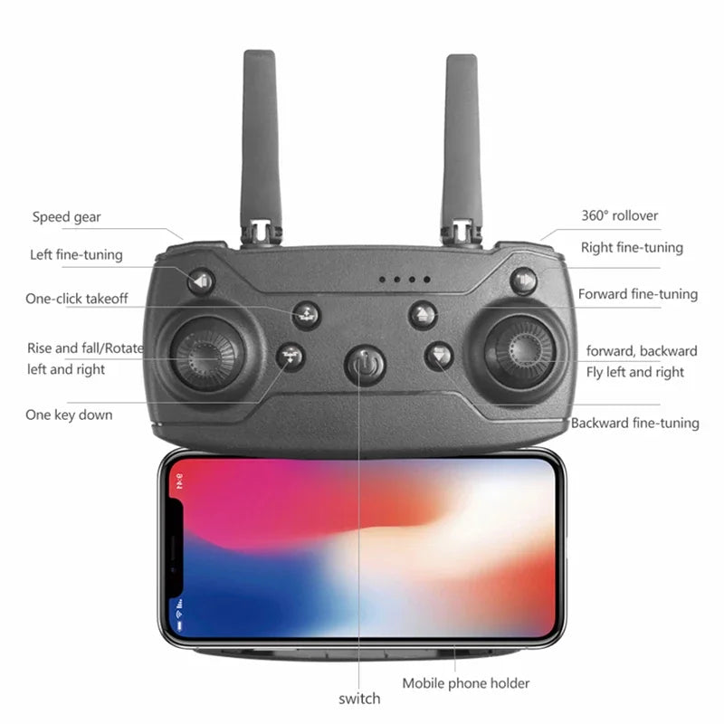E99 K3 pro HD 4K Drone Camera Foldable Mini RC Helicopter with High Hold Mode WiFi Aerial Photography Quadcopter Toy for Ages