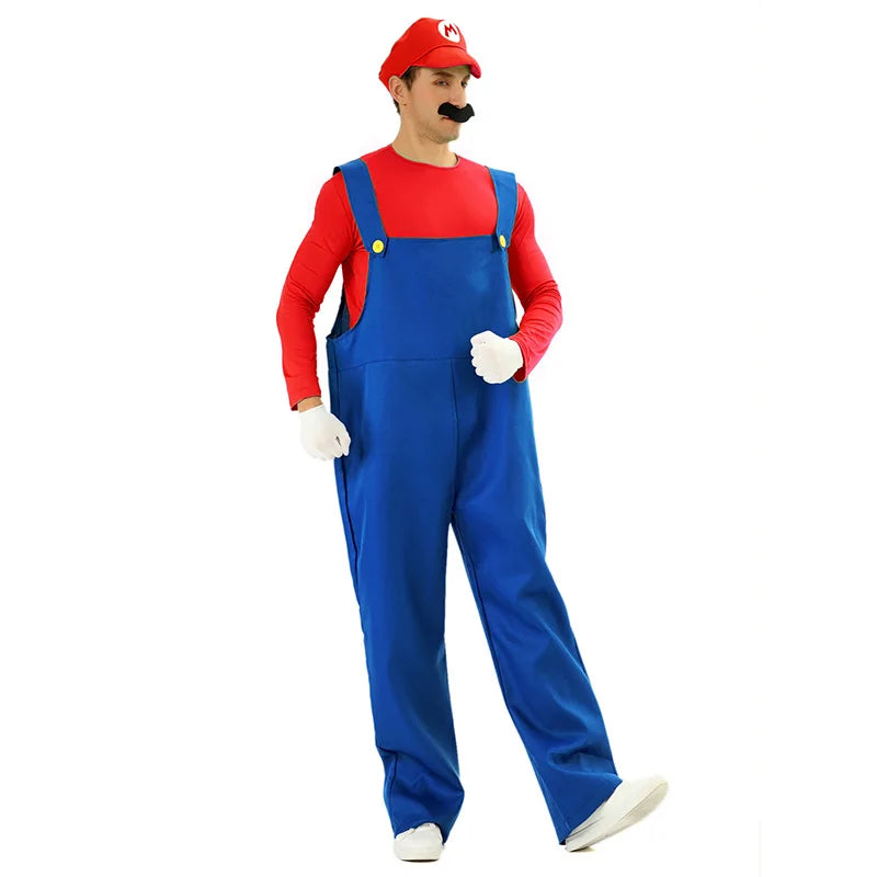 Halloween Costume Party Dress, Mary Costume, Cosplay, Adult Men And Women's Costume, Mario Performance Costume