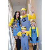Family Little Yellow Men Cosplay Costume Set Adult Yellow Shirt Blue Overalls Halloween Carnival Party Role Play Outfit