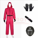 TV Game Red Calamari Game Jumpsuit Cosplay Party Tracksuit Outfits Mask Props Role Play Classic Costume From Ko New 2025