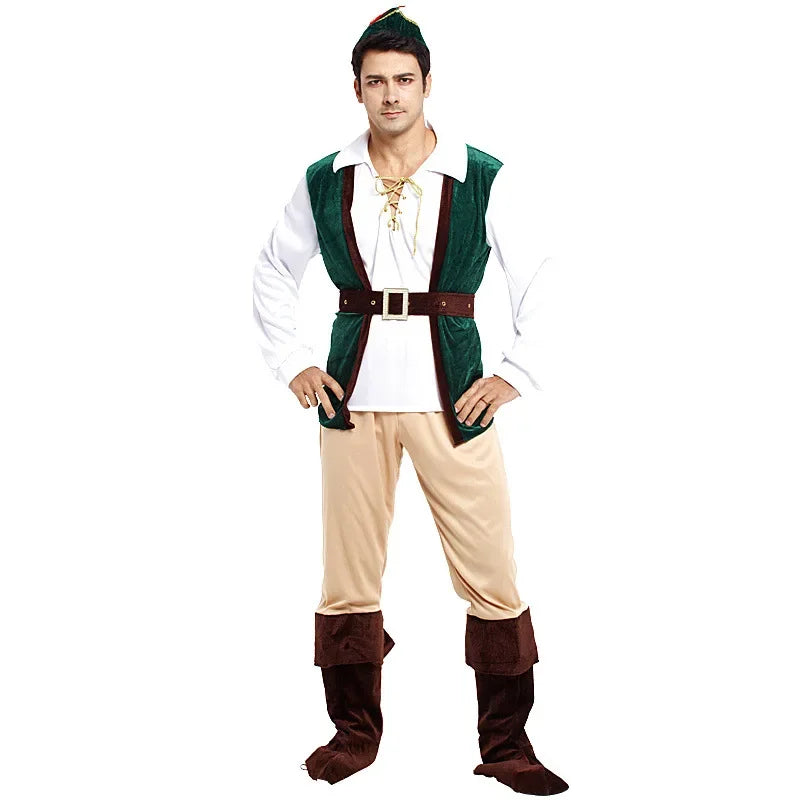 3 style Adult Peter Pan Men Pirate Cosplay Halloween Forest prince Costume Masquerade Christmas Jungle Hunter Indians huntsman