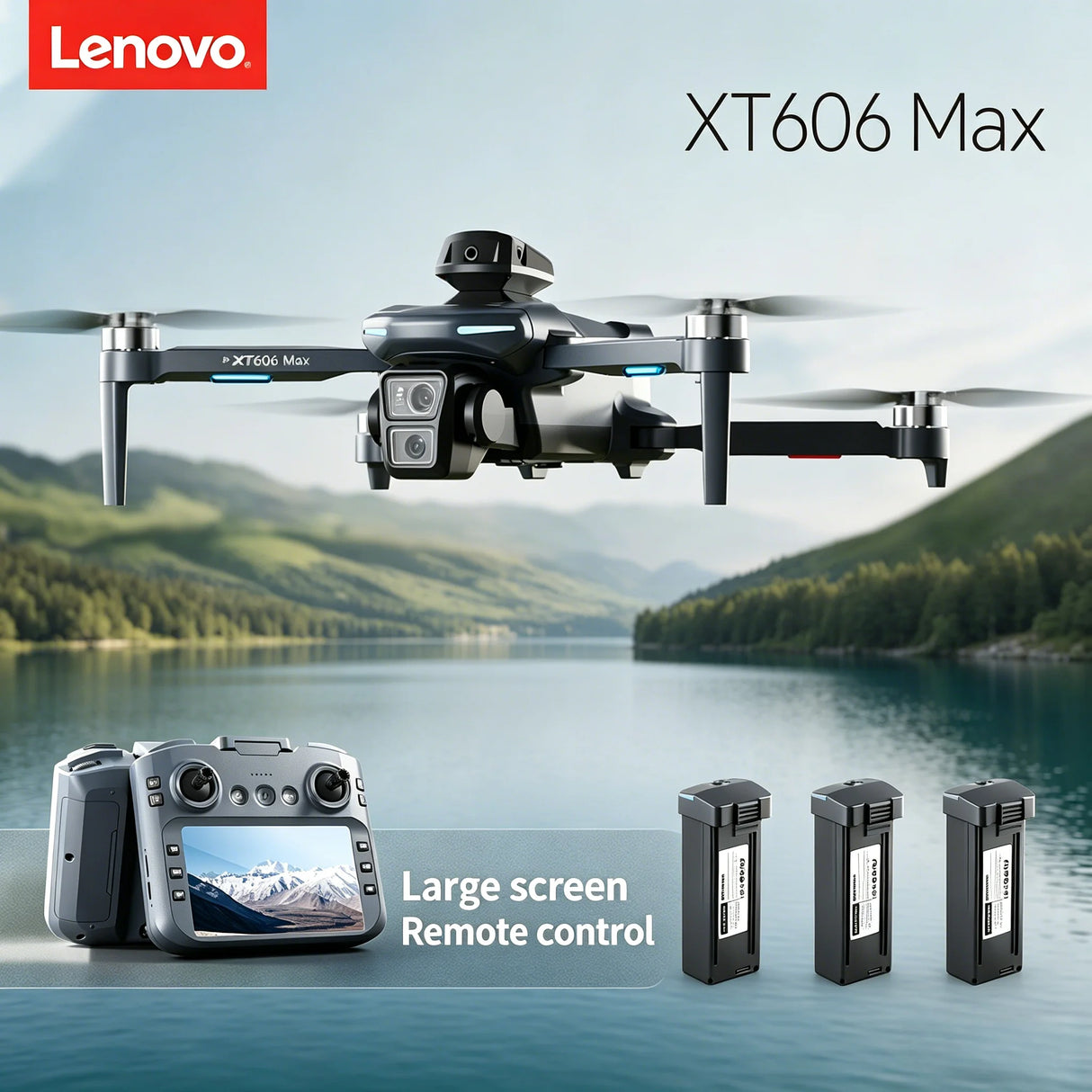 Lenovo XT606 MAX GPS Drone 8K Professional HD Dual Camera 5G WIFI FPV Brushless Motor 360°Obstacle Avoidance Foldable Quadcopter