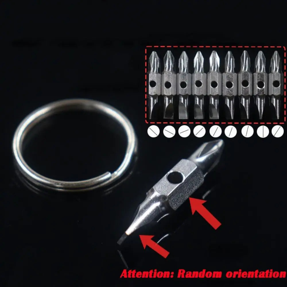 1Pc Portable Key Ring Keychain Screwdriver Pocket Multifunction Phillips Slotted Screwdriver Repair Tool Gadget Mini Screwdriver