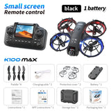 Hot K100 MAX Mini Drone Professional 4K HD Dual Camera Fpv Screen Optical Flow Drone Toys Quadcopter Brushless Dron Toy Gift New