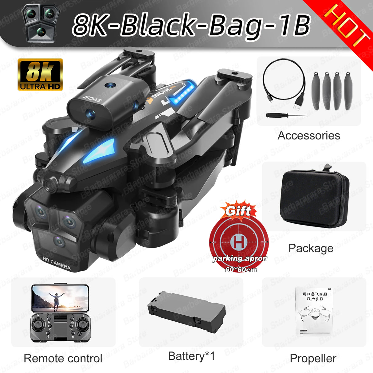 C10 Max 1200M GPS Rc Drone HD 8K Optical Flow Positioning Obstacle Avoidance Gesture Photography Foldable Quadcopter Toy Gifts