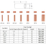 250Pcs Wire Ferrules Kit 7 Size Copper Crimp Connector Non Insulated Electrical Butt Terminal Assortment Kit