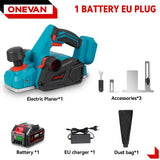 Electric Planer 30000RPM 82mm Cordless Electric Router Trimmer Planing Woodworking Cutter Power Tool For Makita 18V Battery Pin