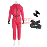 TV Game Red Calamari Game Jumpsuit Cosplay Party Tracksuit Outfits Mask Props Role Play Classic Costume