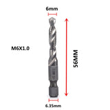 Hex Shank Titanium Plated HSS Screw Thread Metric Tap Drill Bits Screw Machine Compound Tap M3 M4 M5 M6 M8 M10 Hand Tools