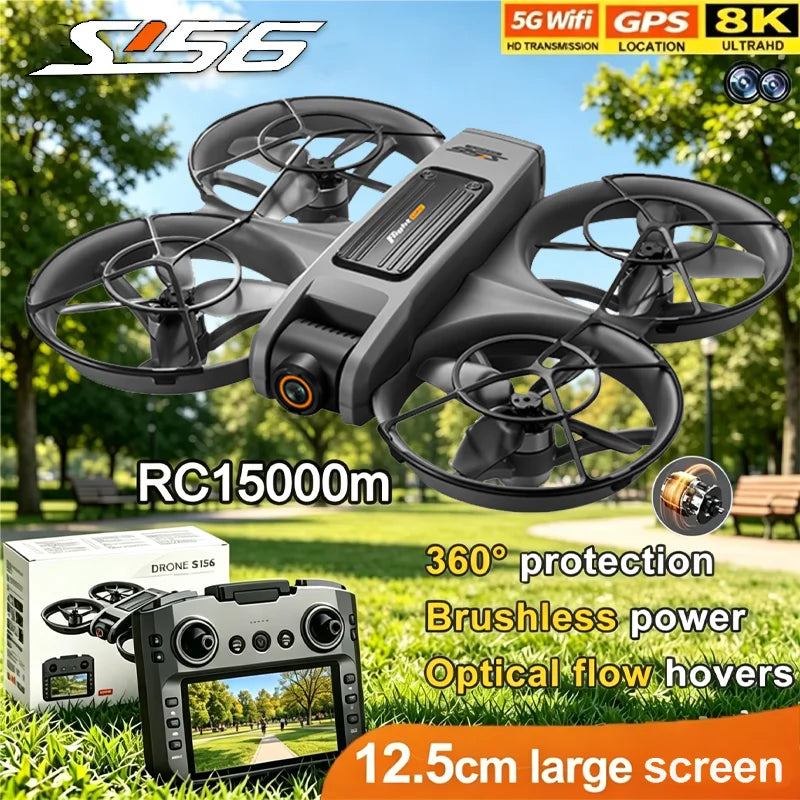 S156 Drone Professional 8K Camera with 5G WiFi FPV UAV Screen Remote Control and Obstacle Avoidance Quadcopter 2026 Toy Airplane