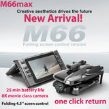 2025 New M66 Drone HD Folding Remote Control With Camera And Screen 5G FPV Camera Quadcopter Brushless Motor RC Quadcopter