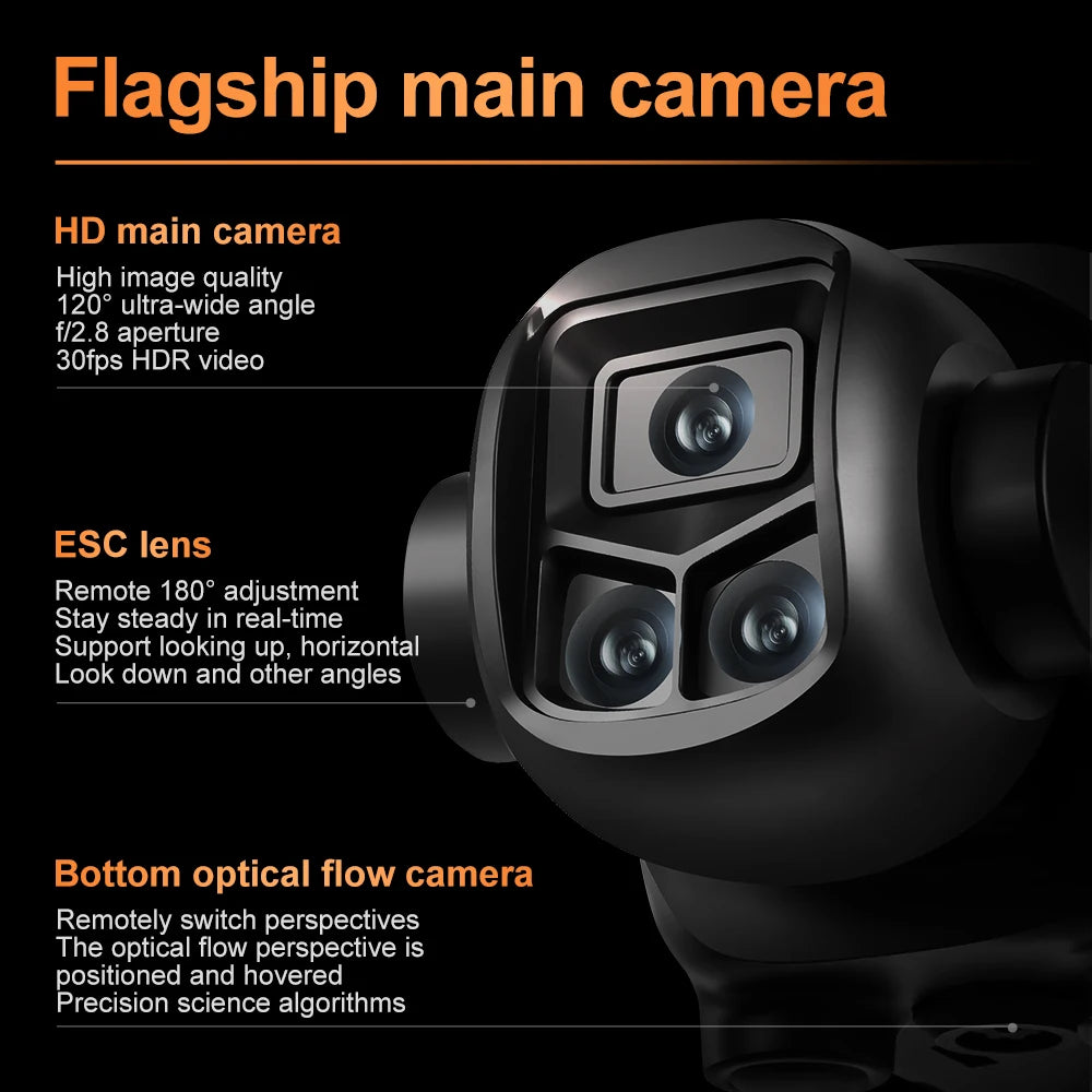 Lenovo V988 8K Professional 4K Drone HD Three Camera Obstacle Remote Control 5G WIFI Brushless Motor RC Quadcopter Toys New 2026
