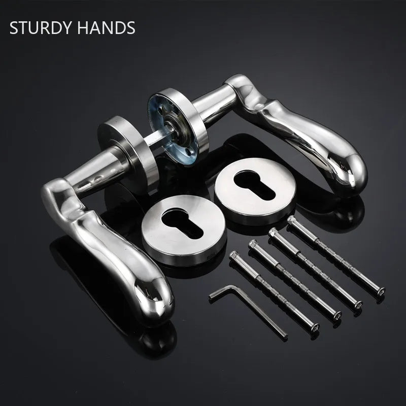 1set Stainless Steel Universal Door Knob Bedroom Split Door Lock Handle Door Handle Hardware Door Handles for Interior Doors