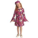 Bohemian Hippie Outfit for Kids 60s 70s Disco Floral Print Dressing Costume Halloween Costume for Role Play and Parties