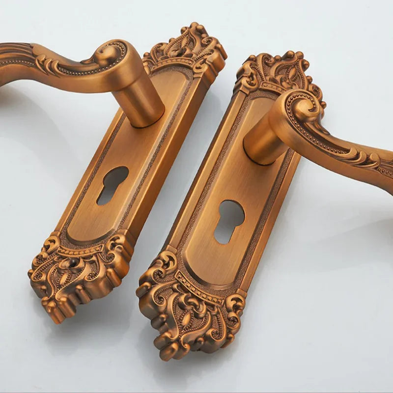 Rod Type Door Handle with Three Keys, Used for Vintage Interior Door Latches In Offices or Front Doors Door Handles